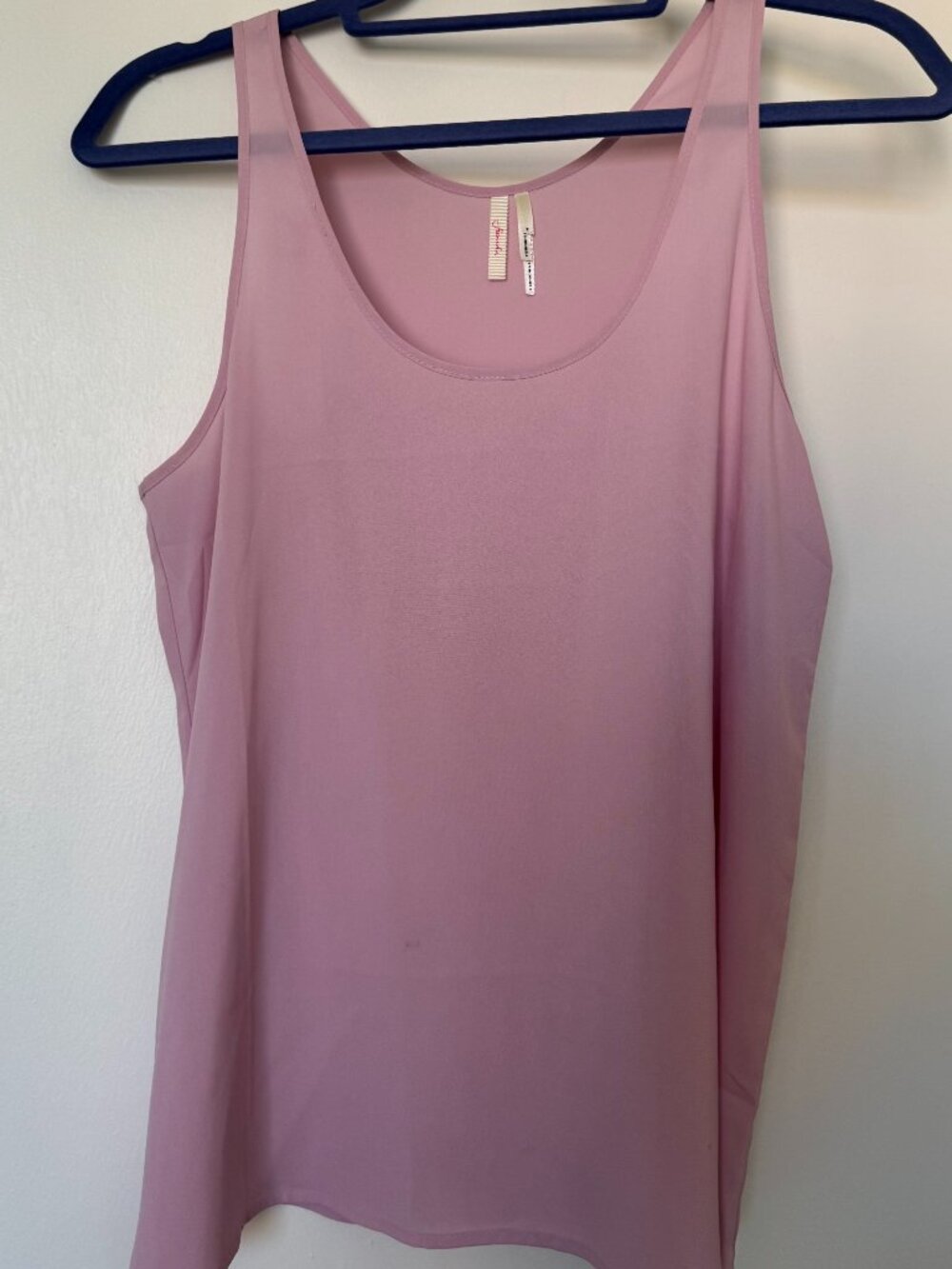 Frenchie Dusty Pink High Neck Tank Top, Size Medium